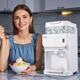 Commercial Ice Shaver 220LBS/H Electric Ice Crusher Snow Cone Maker White (Option: White)